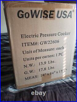 GW22606 GoWISE 8 QUART electric programmable stainless pressure cooker unused