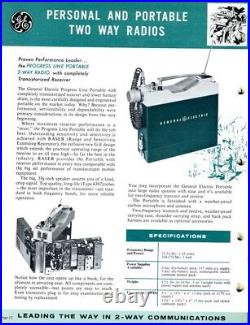 General Electric GE Progress Line Portable 2-Way Radio withTransistorized Receiver