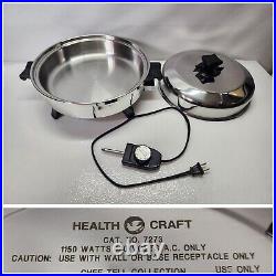 HEALTH CRAFT USA K7273 LIQUID CORE ELECTRIC SKILLET Frying Pan (MINT Condition)