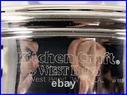 Kitchen Craft West Bend Electric Skillet LIQUID CORE with 2 Qt Pot DOME Lid Vtg EX