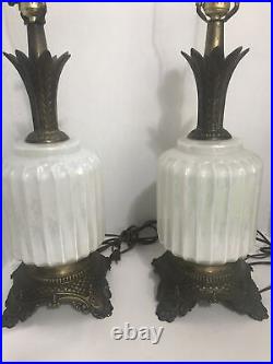 M. C CO Vintage Stunning Glass Table Lamp 3-way switch GIM 644/Pineapple Design