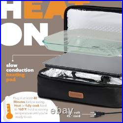 Max XP Large Portable Electric Lunch Box Food Heater Casserole Black
