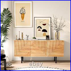Mid Century Modern TV Stand for Tvs up to 65, Boho Sideboard Buffet Cabinet Cre