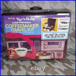 NEW! Kar-N-Home Portable Coffemaker Travel Kit 12V Car Plug SEALED