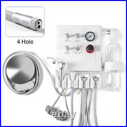 Portable Dental Turbine Unit Work with Air Compressor+3 Way Syringe 2/4 Hole USA