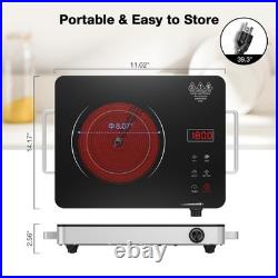 Portable Electric Cooktop 110V, 1800W Electric Stove Infrared Hot Plate with