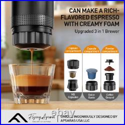 Portable Espresso Maker, Portable Electric Espresso Machine, 20 bar Mini Trave