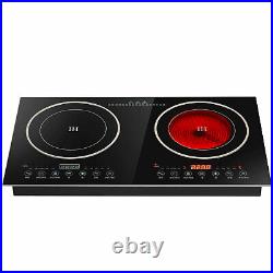 Portable Induction Cooktop Countertop Dual Cooker 2-Burner Stove Hot Plate USA