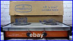 Presto TILT N' STORE Electric Orange Portable Range MCM Art Deco PT28A Tiny Home