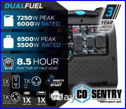 Pulsar 7,250-W Super Quiet Portable Dual Fuel Inverter Generator with Remote Start