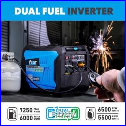 Pulsar 7,250-W Super Quiet Portable Dual Fuel Inverter Generator with Remote Start
