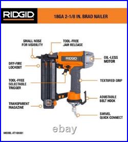 RIDGID 6 Gal. 150 PSI Portable Electric Oil-Free Air Compressor with Hose & Nailer