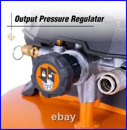 RIDGID 6 Gal. 150 PSI Portable Electric Oil-Free Air Compressor with Hose & Nailer