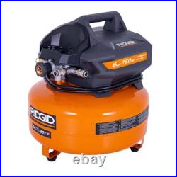 RIDGID 6 Gal. 150 PSI Portable Electric Pancake Air Compressor Dual Connectors