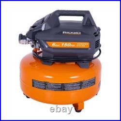 RIDGID 6 Gal. 150 PSI Portable Electric Pancake Air Compressor Dual Connectors