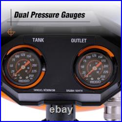 RIDGID 6 Gal. 150 PSI Portable Electric Pancake Air Compressor Dual Connectors