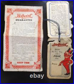Rare Antique ELECTRIC EDISON APPLIANCE Co. USA HOTPOINT Travel Iron CAT #113F22