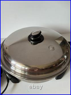 SALADMASTER Electric Oil Core Skillet with Cover, Stainless Steel SA0120CU WORKS