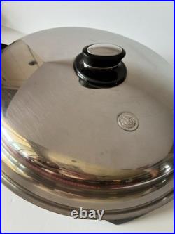 SALADMASTER Electric Oil Core Skillet with Cover, Stainless Steel SA0120CU WORKS