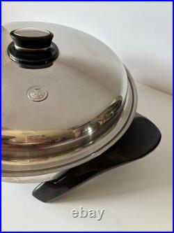 SALADMASTER Electric Oil Core Skillet with Cover, Stainless Steel SA0120CU WORKS