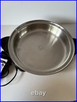 SALADMASTER Electric Oil Core Skillet with Cover, Stainless Steel SA0120CU WORKS
