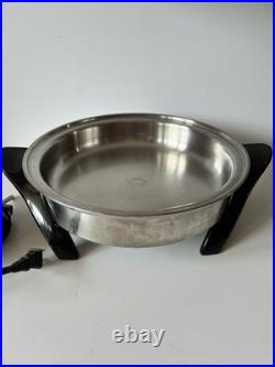 SALADMASTER Electric Oil Core Skillet with Cover, Stainless Steel SA0120CU WORKS