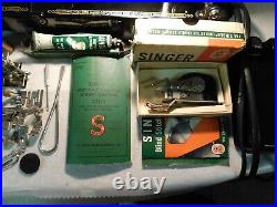 Singer 221-1 Centennial Portable Electric Sewing Machine with Case & Accessories