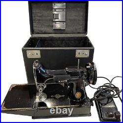 Singer 221 Featherweight Sewing Machine Vintage 1954 Portable Electric Case Cord