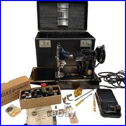 Singer 221 Featherweight Sewing Machine Vintage 1954 Portable Electric Case Cord