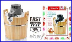 Sunbeam 4-Quart Ice Cream Maker Wooden Bucket NEW SHIPS FREE in USA