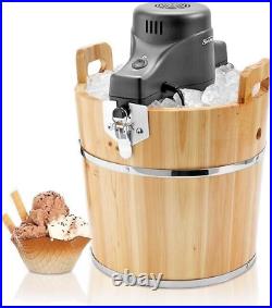 Sunbeam 4-Quart Ice Cream Maker Wooden Bucket NEW SHIPS FREE in USA
