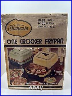 Sunbeam Crocker Frypan Electric Skillet & Crockpot Harvest Gold Factory Sealed