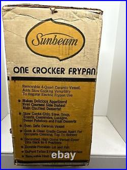 Sunbeam Crocker Frypan Electric Skillet & Crockpot Harvest Gold Factory Sealed