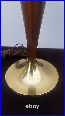 Tony Paul for Westwood Industries Lamp 28.5 Vintage Walnut MCM Brass Table Lamp