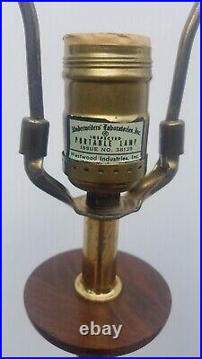 Tony Paul for Westwood Industries Lamp 28.5 Vintage Walnut MCM Brass Table Lamp