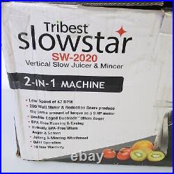 Tribest Slowstar Vertical Slow Juicer & Mincer- SW-2020 Open Box