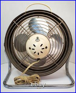 VTG Portable Electric Fan Ambassador Quality Bronze Cream 12 Round WORKS
