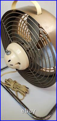 VTG Portable Electric Fan Ambassador Quality Bronze Cream 12 Round WORKS