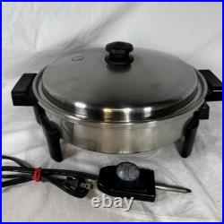 VTG Saladmaster 7256 Electric Skillet 12 Liquid Core Stainless Steel with Power