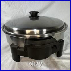 VTG Saladmaster 7256 Electric Skillet 12 Liquid Core Stainless Steel with Power