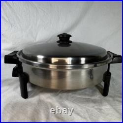 VTG Saladmaster 7256 Electric Skillet 12 Liquid Core Stainless Steel with Power