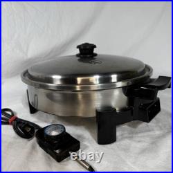 VTG Saladmaster 7256 Electric Skillet 12 Liquid Core Stainless Steel with Power