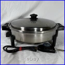 VTG Saladmaster 7256 Electric Skillet 12 Liquid Core Stainless Steel with Power