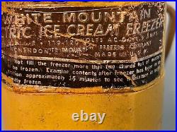 VTG Working 70's White Mountain 4 Qt Electric Ice Cream Maker Freezer Model 4 E