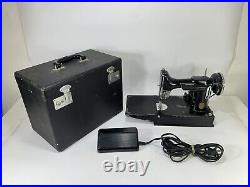 Vintage 1937 Singer Featherweight 221 Portable Electric Sewing Machine in Case