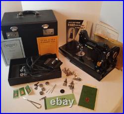 Vintage 1948 Singer Portable Electric Sewing Machine 221-1 Withextras