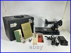 Vintage 1950 Singer 221 Featherweight Portable Electric Sewing Machine AS-IS