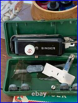 Vintage 1957 Singer Featherweight 221 Portable Electric Sewing Machine in Case