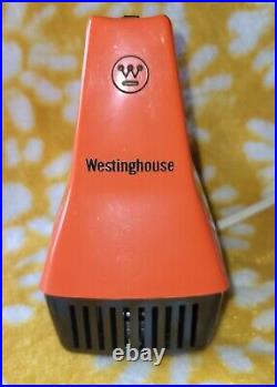 Vintage Funky Orange Westinghouse Portable Handheld Blender Mixer HM02BL with BOX