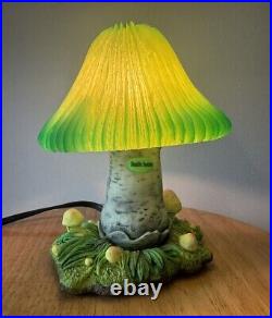 Vintage Green Coral Mushroom Lamp Adam's Apple Mystical Creations Rare Blacklite